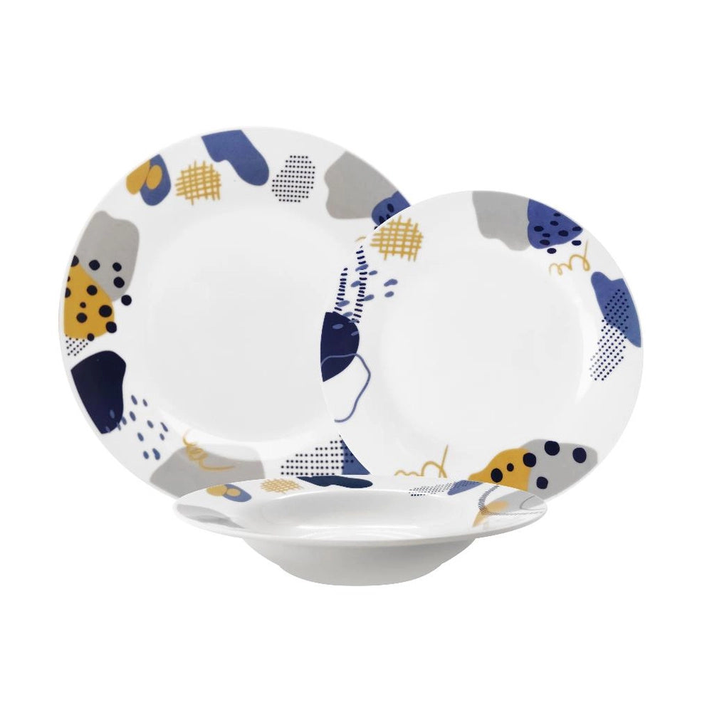 Servizio di Piatti da Tavola in Ceramica Trend Mataro' 18 Pezzi
