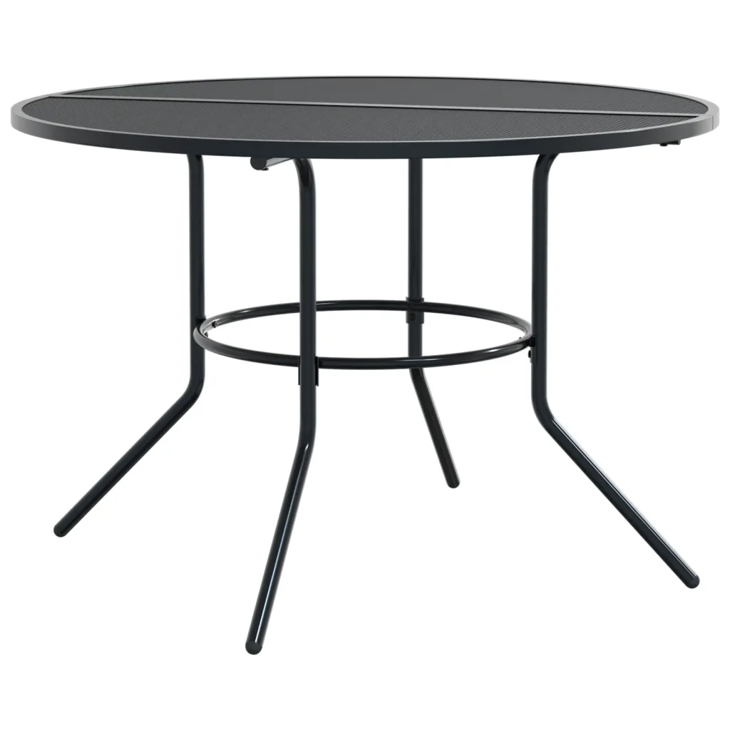 Tavolo Patio Rotondo Antracite Ø110x72,5 cm Acciaio Verniciato 4009264