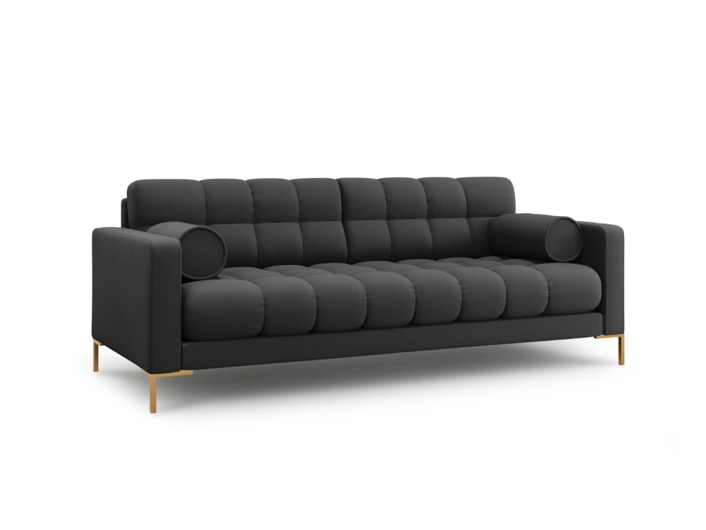 Cosmopolitan Design - Divano "Bali" 3 posti in tessuto strutturato grigio scuro 