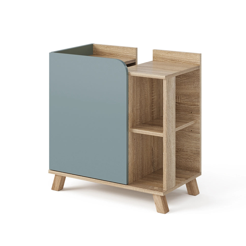 Vicco Mobiletto per lavabo Grigio-blu 60 x 65 cm con porta e vani aperti