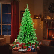Albero di Natale Artificiale 180 CM Si Illumina Automaticamente al Buio, Albero di Natale con 692 Rami e Base in Metallo Pieghevole, Decorazione per Festa Festiva