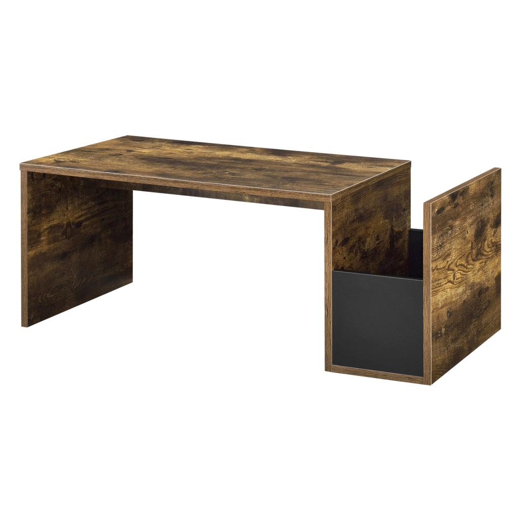 Tavolino da Salotto Bollnäs con Vano Aperto Laterale 90 x 45 x 35 cm - Effetto Rovere Scuro [en.casa]