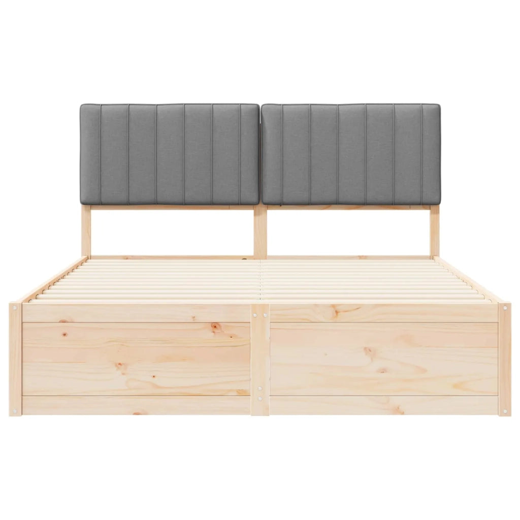 Letto con Testiera Rivestita Grigio chiaro 150 x 200 cm 3398224