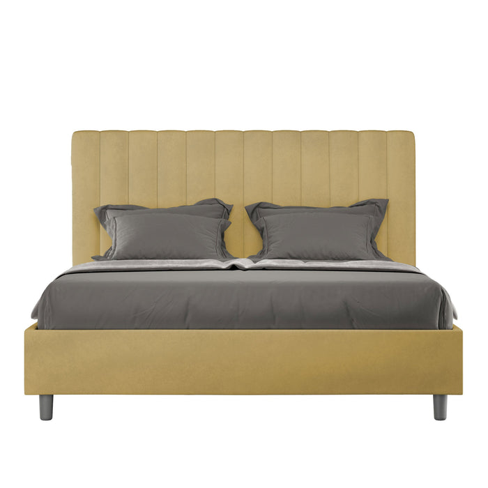 Letto Matrimoniale Francese 140x200 cm con Rete Agueda Ocra