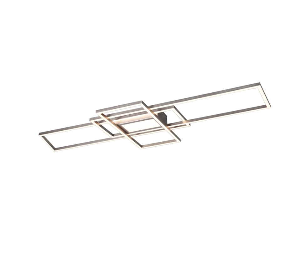 Plafoniera LED 3 rettangoli, metallo, acciaio satinato, L 105 cm, Irvine