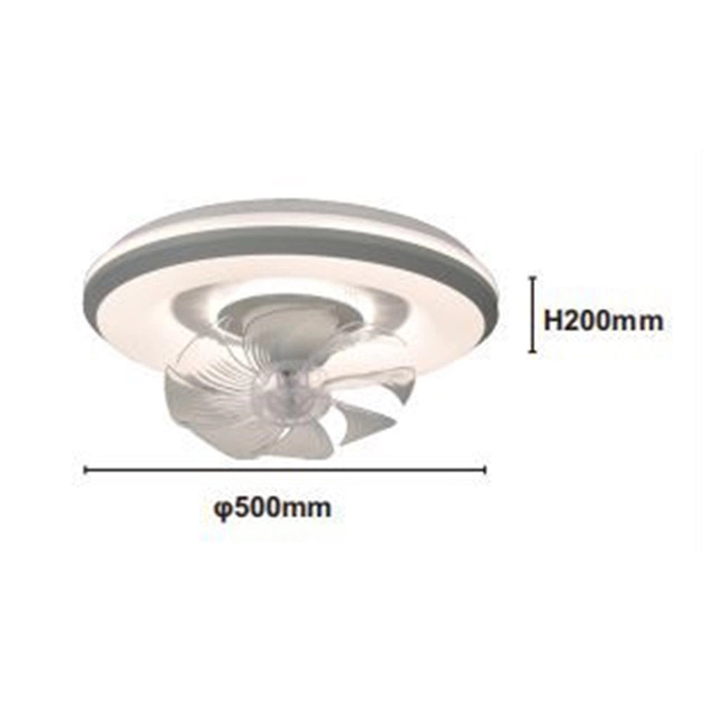 Trade Shop - Lampada Con Ventola Ventilatore Plafoniera Da Soffitto Led Luce 3200k-6500k 33252 -