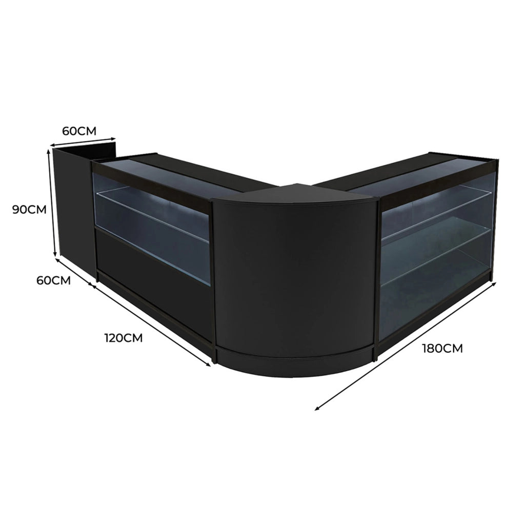 Set Banconi Neri Vega LED K1200 C1200 CM60 TB60 con Serratura e Vetrina