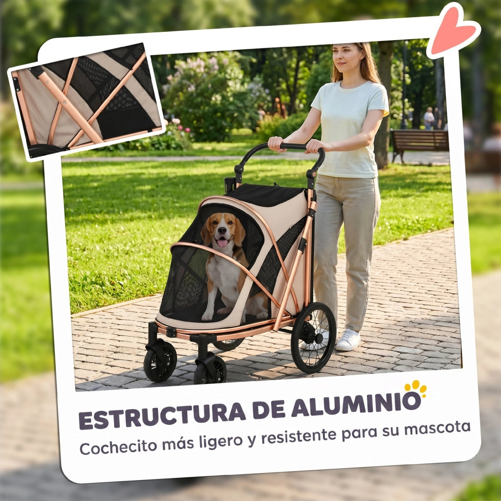 Carrello per Cani Pieghevole ¨C zephmum ¨C Marrone 20 kg