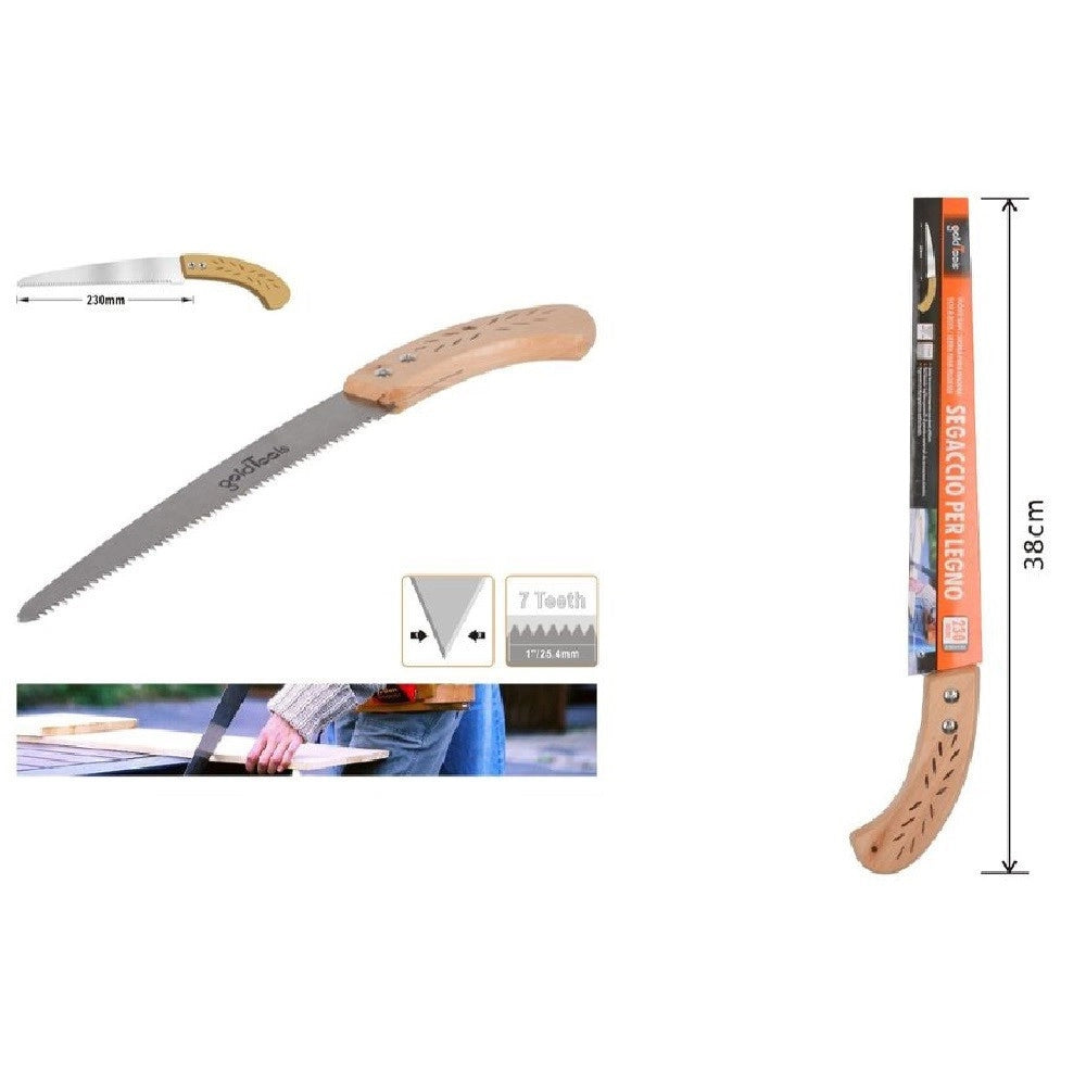 Trade Shop - Sega Segaccio Seghetto 230mm Per Legno Potatura Giardino Giardinaggio 38cm 90111 -