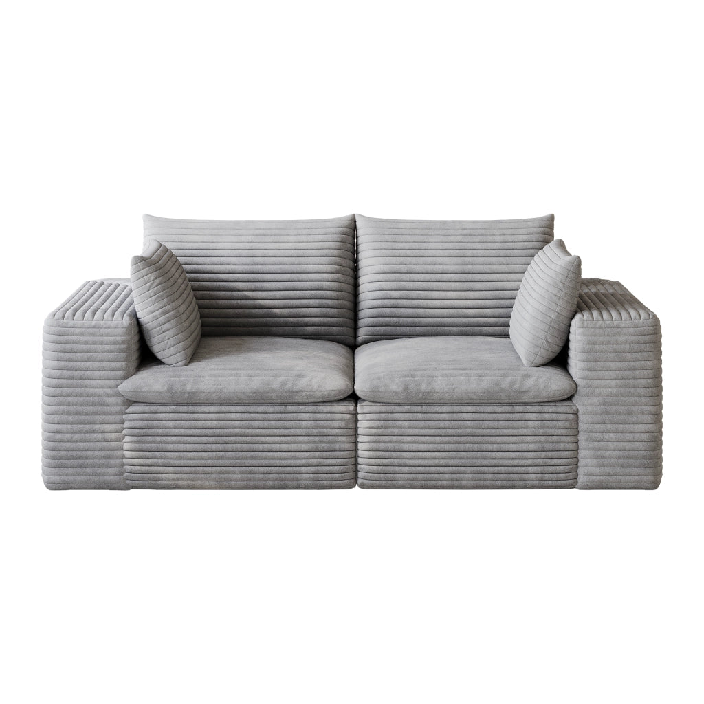 Divano Cloud 180 cm ¨C MINIMAL ¨C Velluto a Coste Grigio Scuro, Imbottito, Senza Montaggio