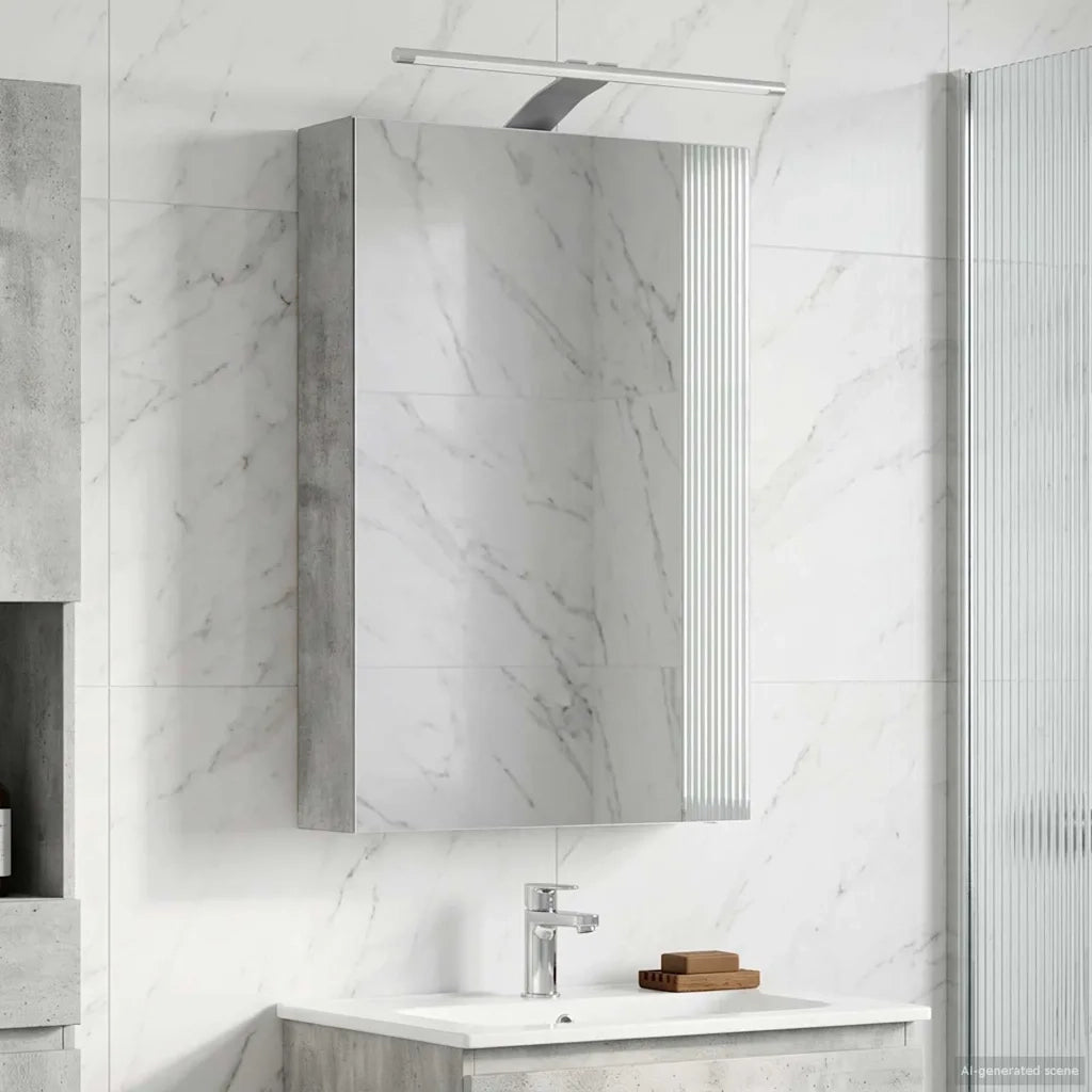 Mobiletto per specchio da bagno con lo scaffale Grigio cemento
