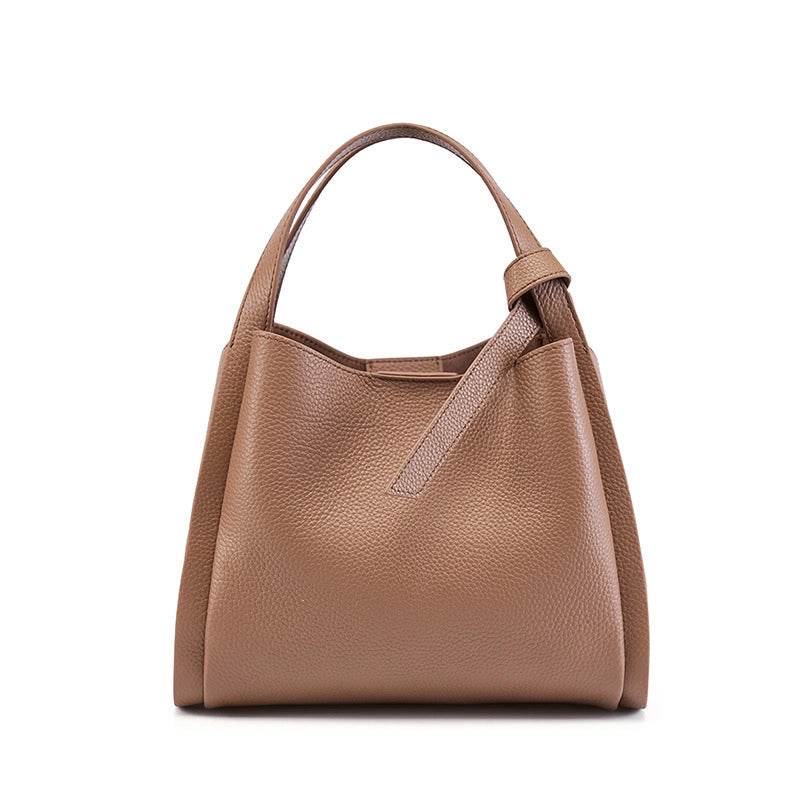 Borsa a tracolla da donna in vera pelle, grande capacit¨¤, colore marrone.