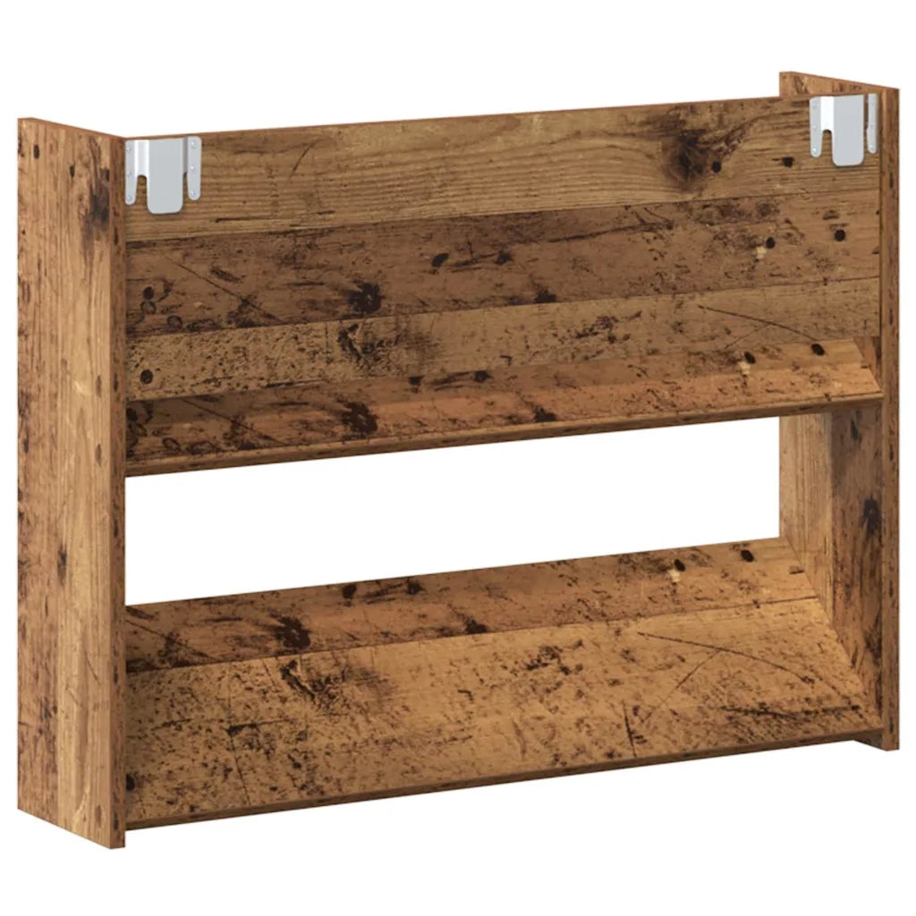 vidaXL Armadi per scarpe da muro 2 pcs Legno vecchio Legno multistrato