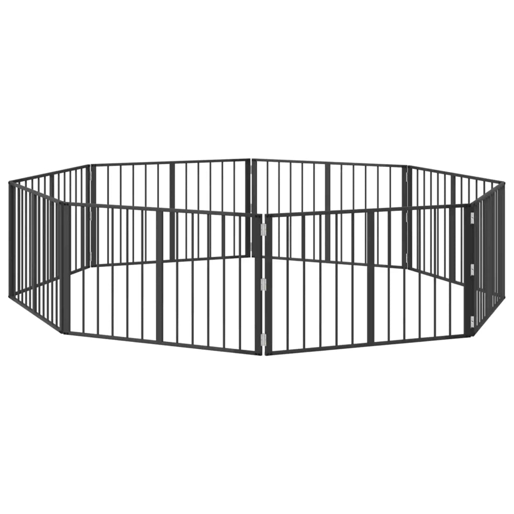 Cancello per cani 8 pcs Nero 100 x 60 cm Acciaio zincato 891999