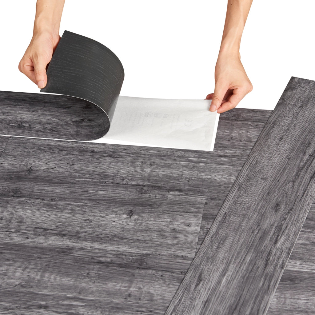 Piastrelle Adesive Vanola in PVC per Spazi Interni 28 listoni = 3,92 m² Effetto Rovere Night NEU.HOLZ