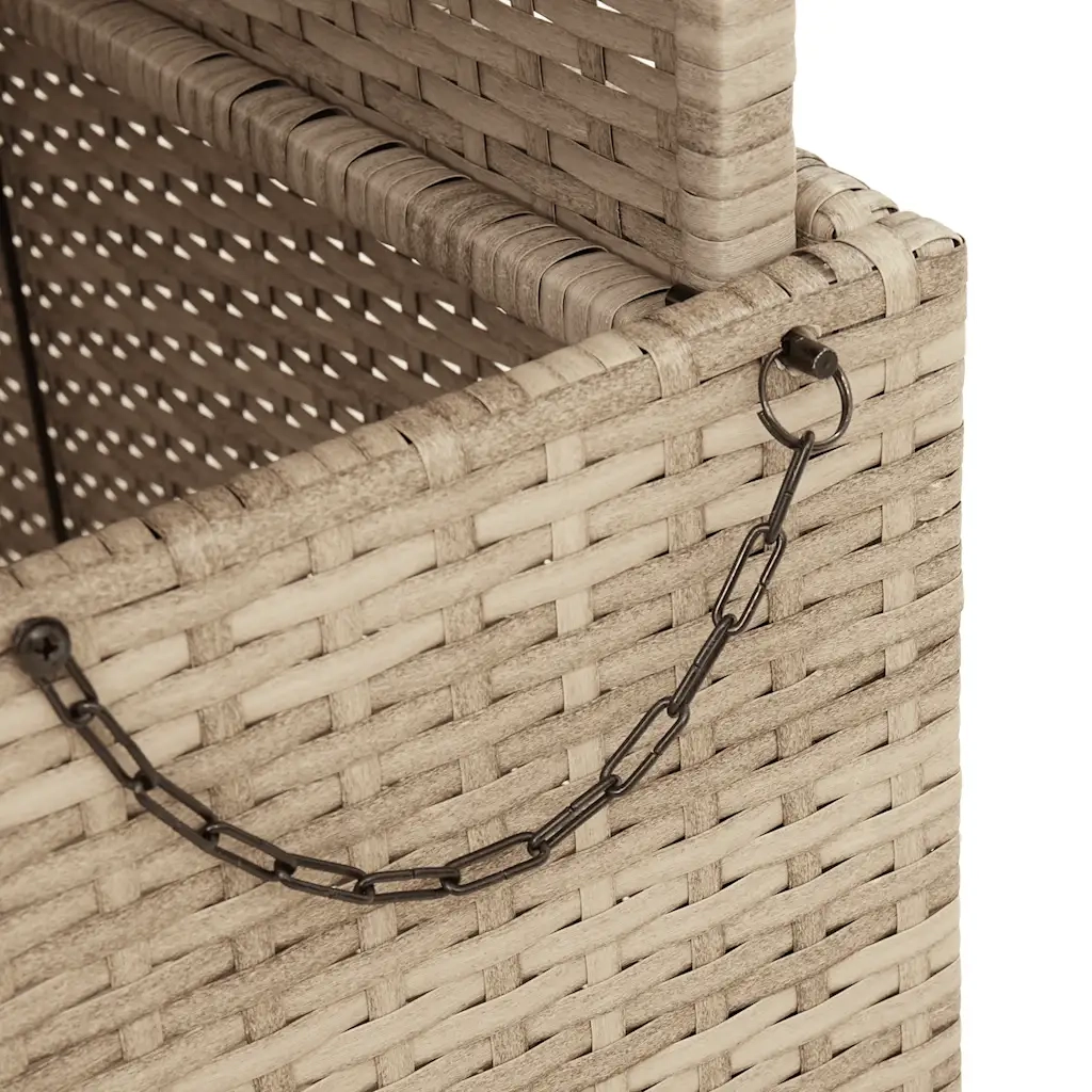 Tavolo da Giardino | Tavolino da esterno Beige 110x110x71cm Polyrattan e Legno Acacia