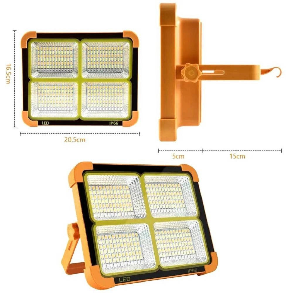 Trade Shop - Luce Faro 120 W Emergenza Portatile Ricaricabile Pannello Solare Power Bank Usb -
