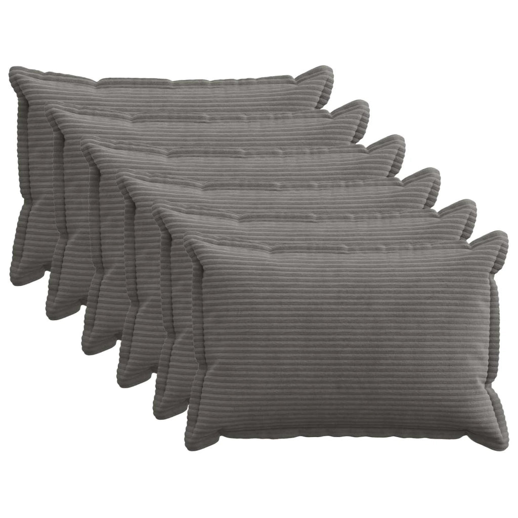 Federa 6 pz HOUTEN Grigio Scuro 50 x 80 cm corduroy 920112