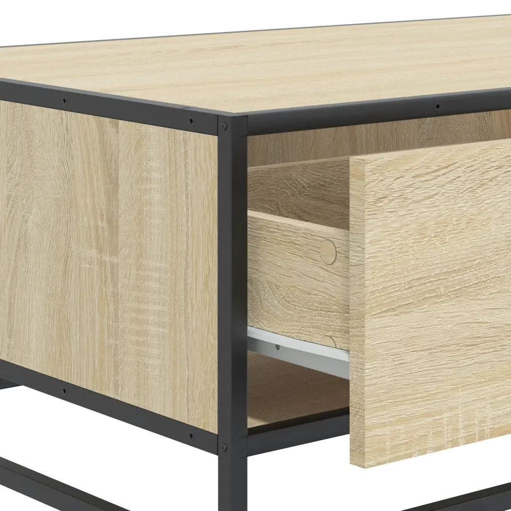 Tavolino da salotto | Tavolino da caff¨¨ | Tavolino da Soggiorno Rovere Sonoma 90x57x35 cm Legno Multistrato e Metallo