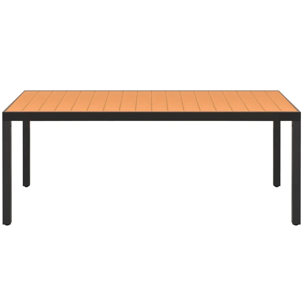 Tavolo da Giardino Marrone 185x90x74 cm cm in Alluminio e WPC 42795