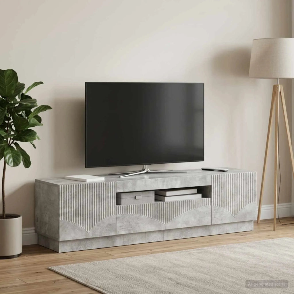 Mobile TV LED Grigio Cemento Legno ingegnerizzato 897348