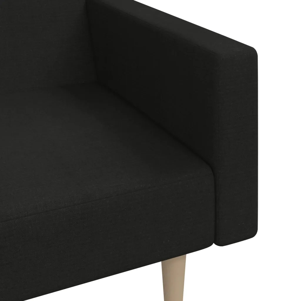 Divano letto | Sof¨¤ letto | Letto singolo a 2 Posti Nero in Tessuto