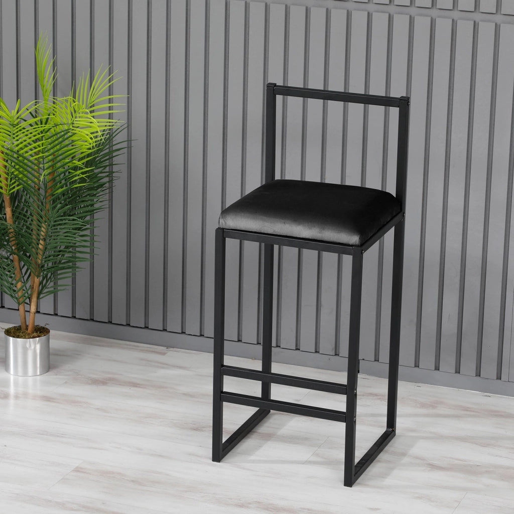 Sgabello da bar in metallo "Nordic" 35 x 35 x 84 cm - Nero