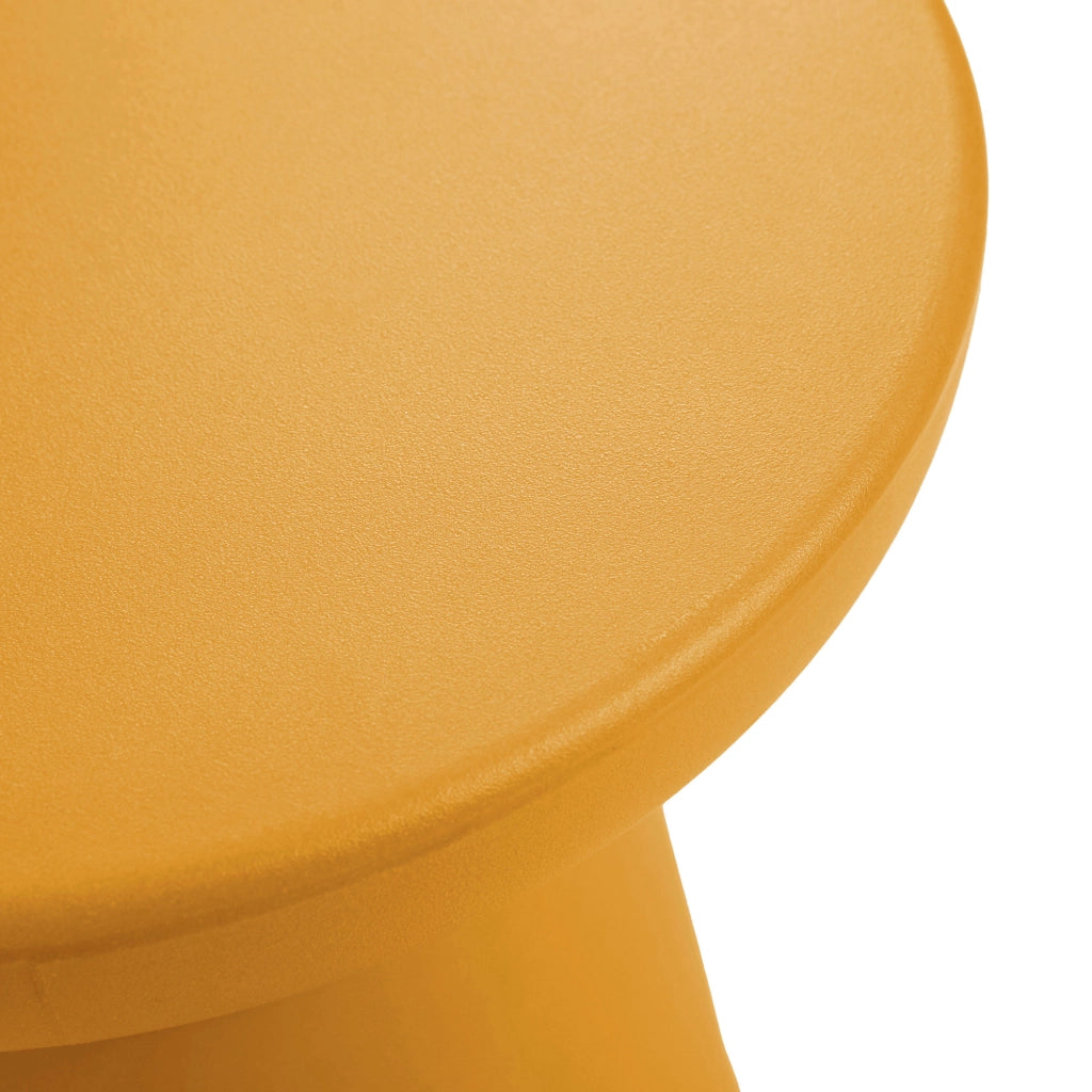 Tavolino da Caffè Posio Piano Rotondo e Base a Campanello 44 x Ø40 cm Giallo [en.casa]
