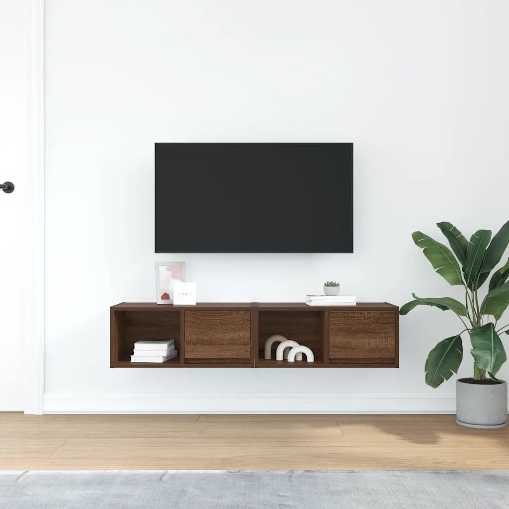 Mobili TV 2 pz Rovere Marrone 60x31x25,5 cm Legno Multistrato