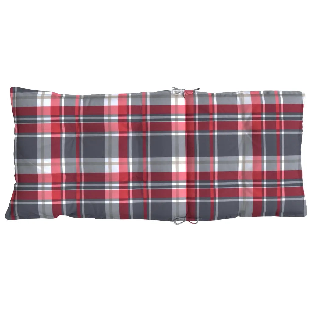 Cuscini Sedia Schienale Alto 2 pz Quadri Rosso Tessuto Oxford