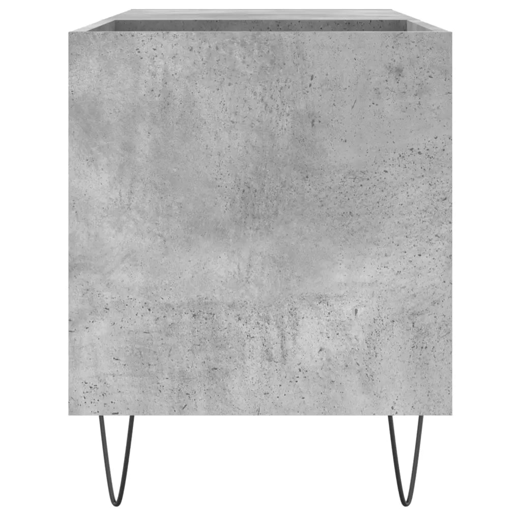 Mobile porta dischi pratico in stile industriale 85 x 38 x 48 cm ampio spazio contenitivo legno grigio cemento 02_0049111