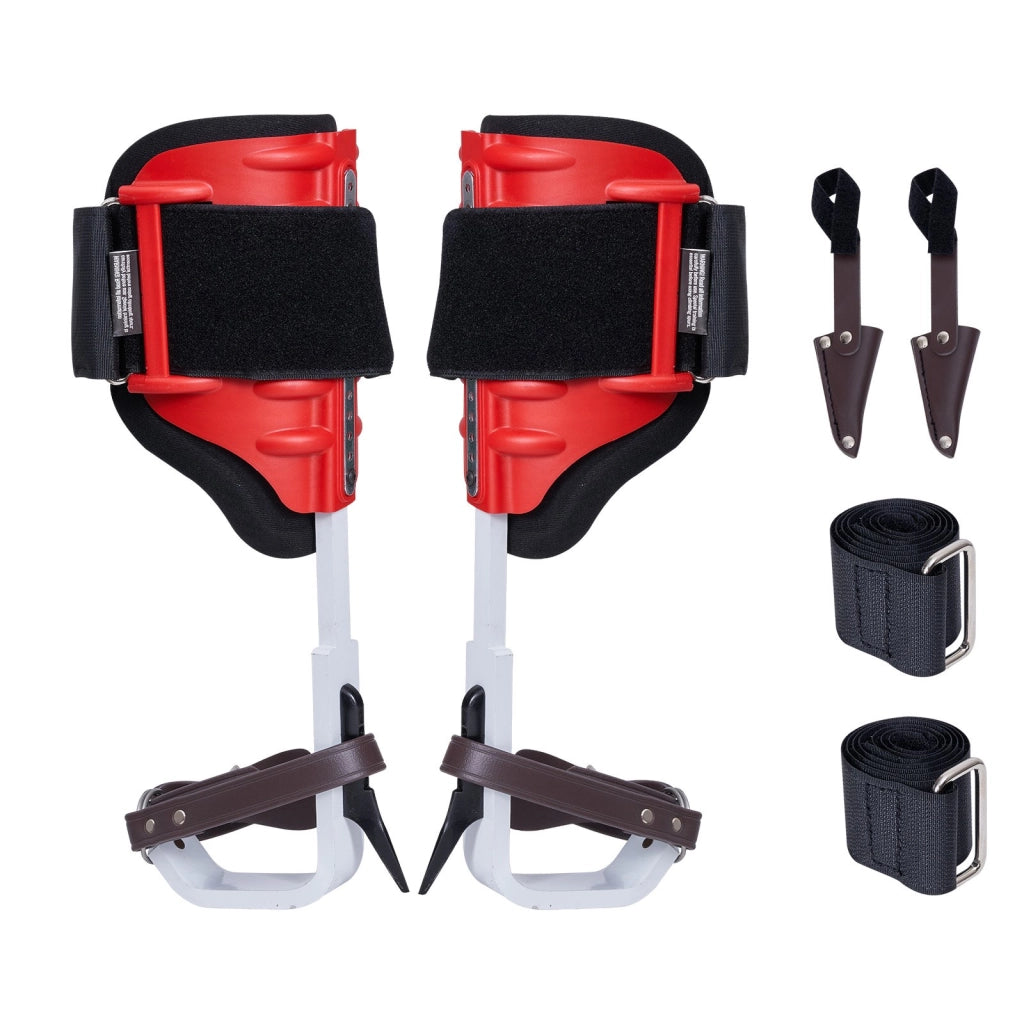 1 Paio Speroni per Arrampicata su Alberi in Alluminio Rosso, Regolabile 374,65-533,4 mm, Portata 158,75 kg ROPE-G-002 per Arboricoltura