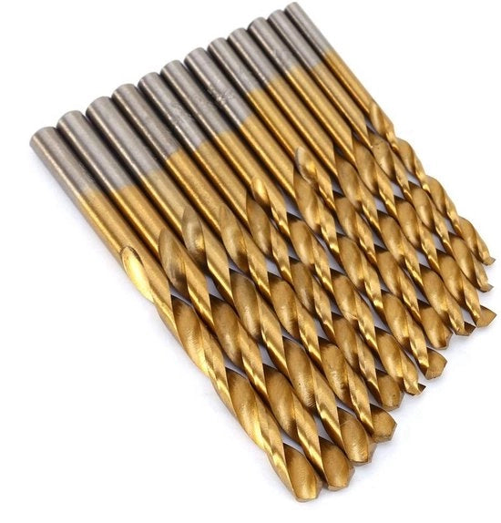 Set di punte a spirale HSS con rivestimento TiCoated per legno, plastica e alluminio - Cambio rapido
