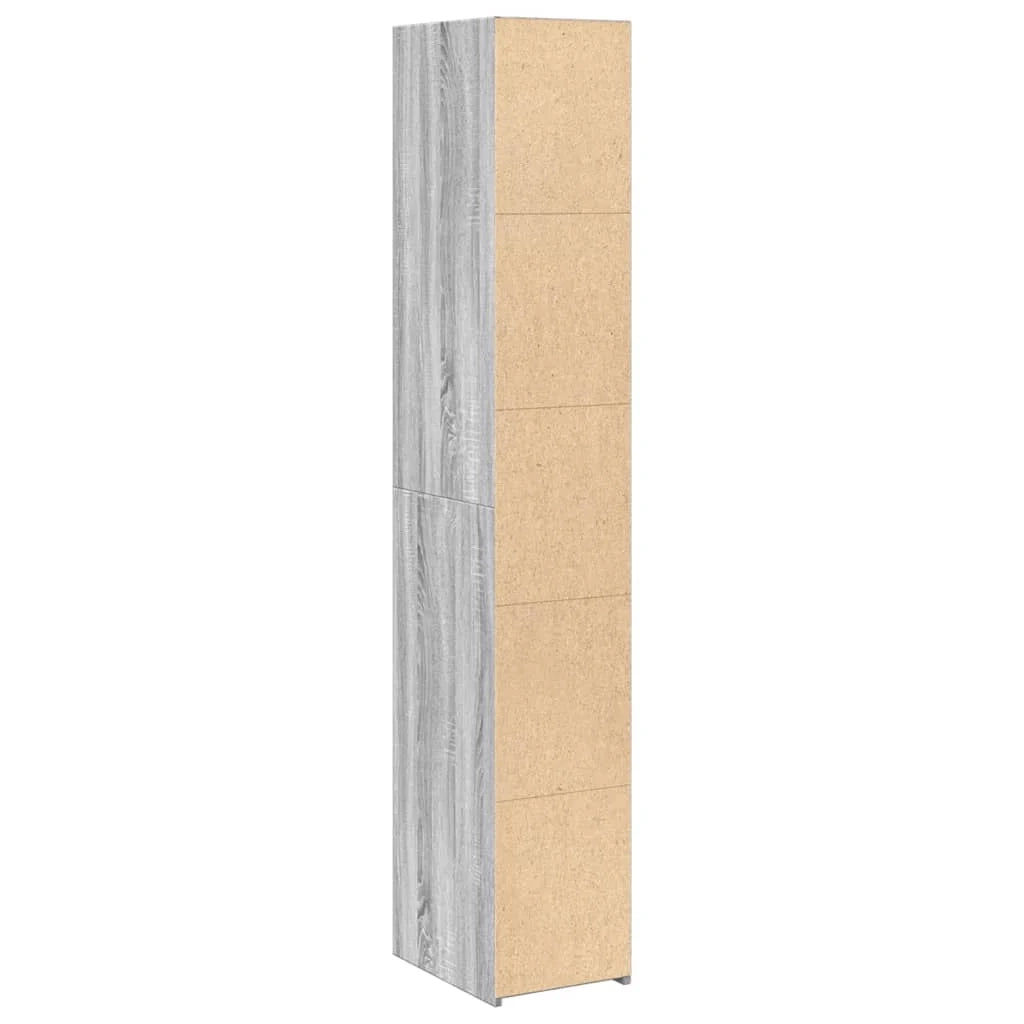 Buffet credenza cassettiera armadio mobile contenitore organizer cucina soggiorno salotto rovere Sonoma alto 30 x 41 x 185 cm legno ingegnerizzato grigio 02_0035169