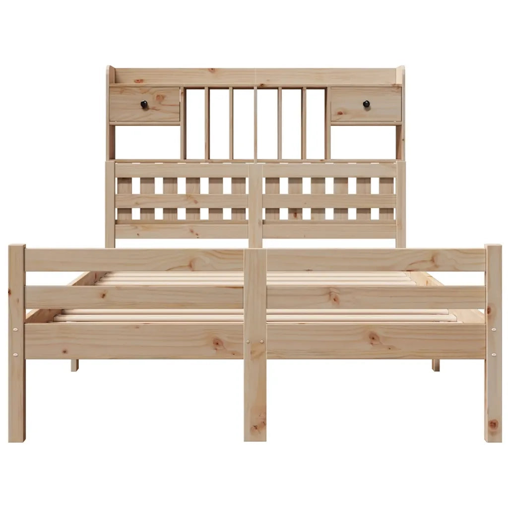Letto Libreria senza Materasso 135x190 cm in Legno di Pino 3322253