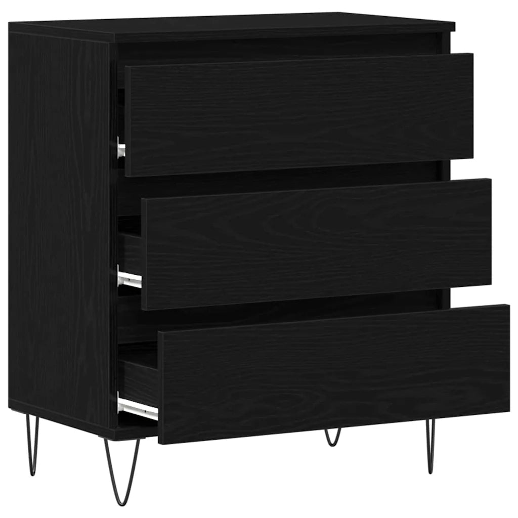 Credenza Rovere Nero 60 x 35 x 70 cm Legno multistrato 863497