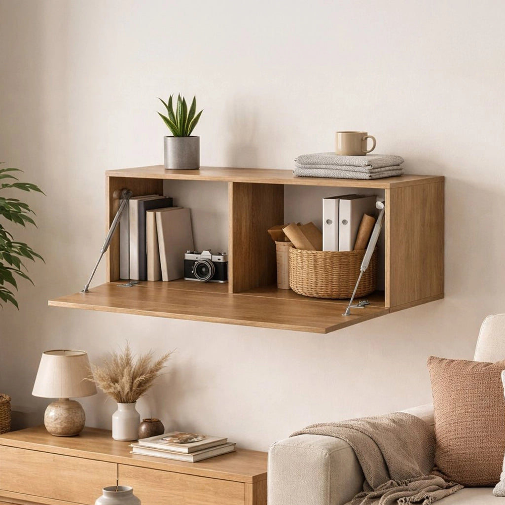 Pimonte, Mobile Pensile Modulabile, 100x40h cm Marrone Noce