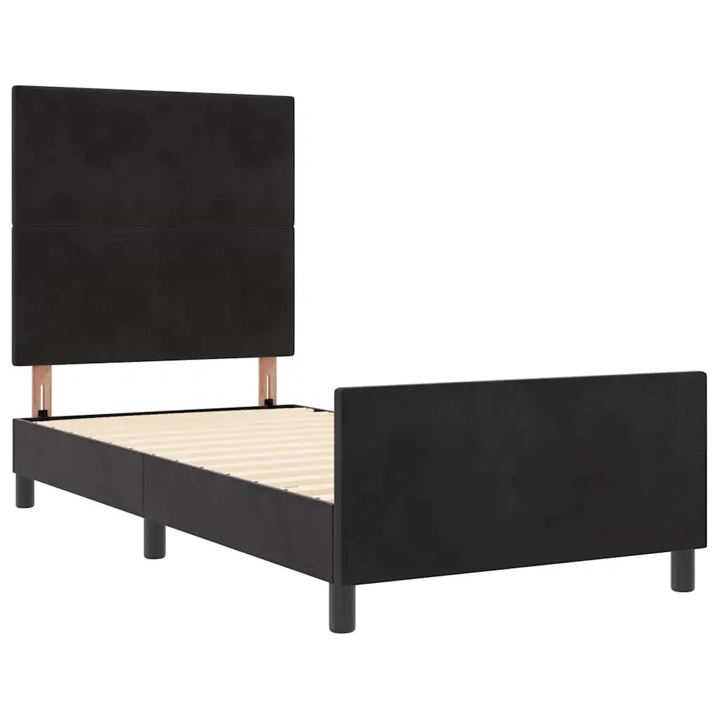 Letto a molle con testiera Nero 100 x 200 cm Velluto 3344923