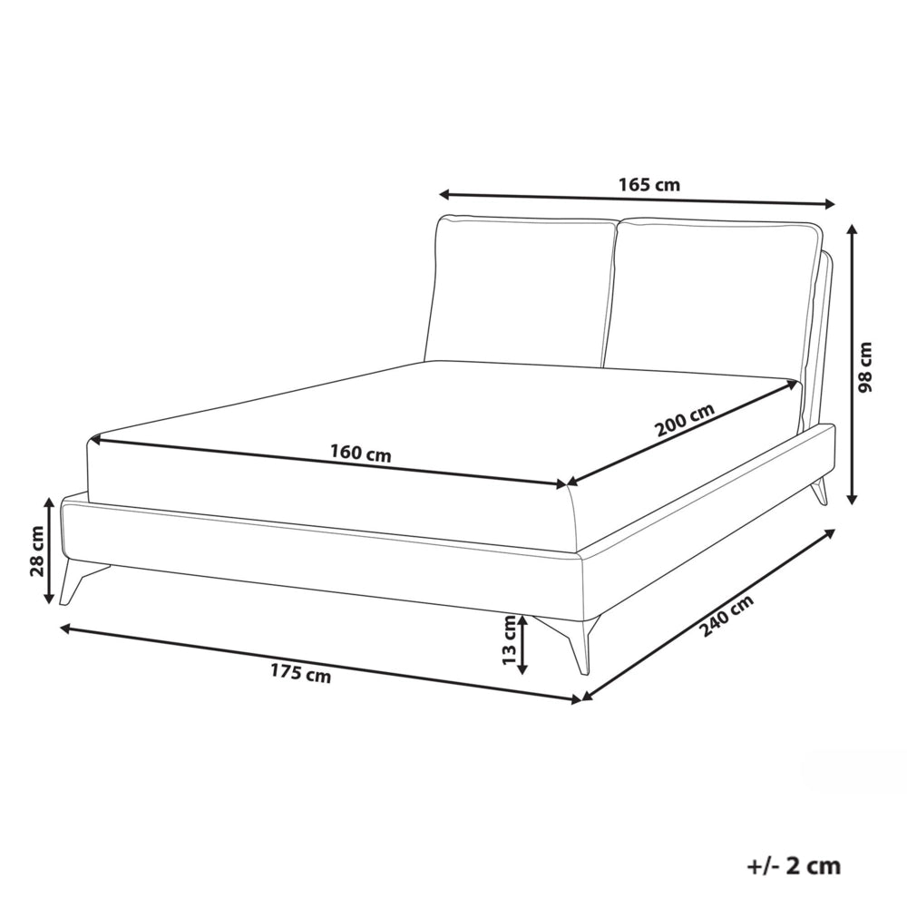 Letto matrimoniale imbottito in bouclè marrone 160 x 200 cm con rete a doghe stile moderno