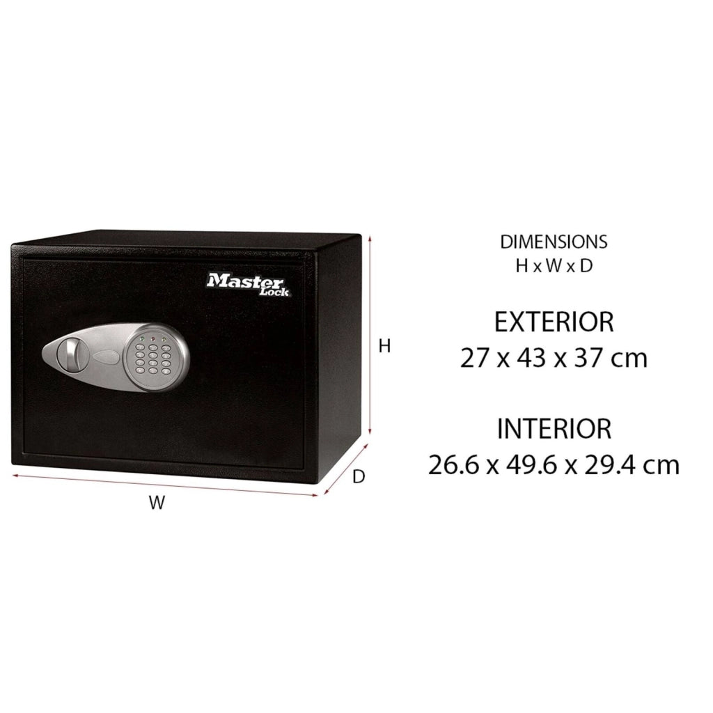 Master Lock X125ML Cassaforte a Combinazione Digitale 33,3 L Acciaio Fissaggio a Muro o Pavimento colore Nero