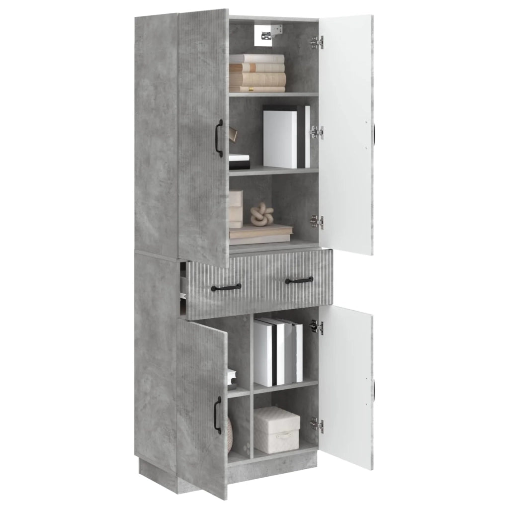 Set di armadi 2 pcs Grigio Cemento Legno ingegnerizzato