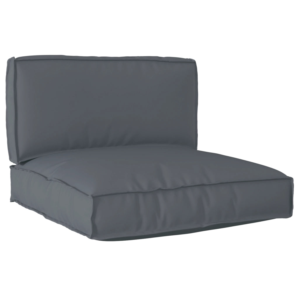 Set di 2 Cuscini per Pallet Antracite Tessuto Oxford