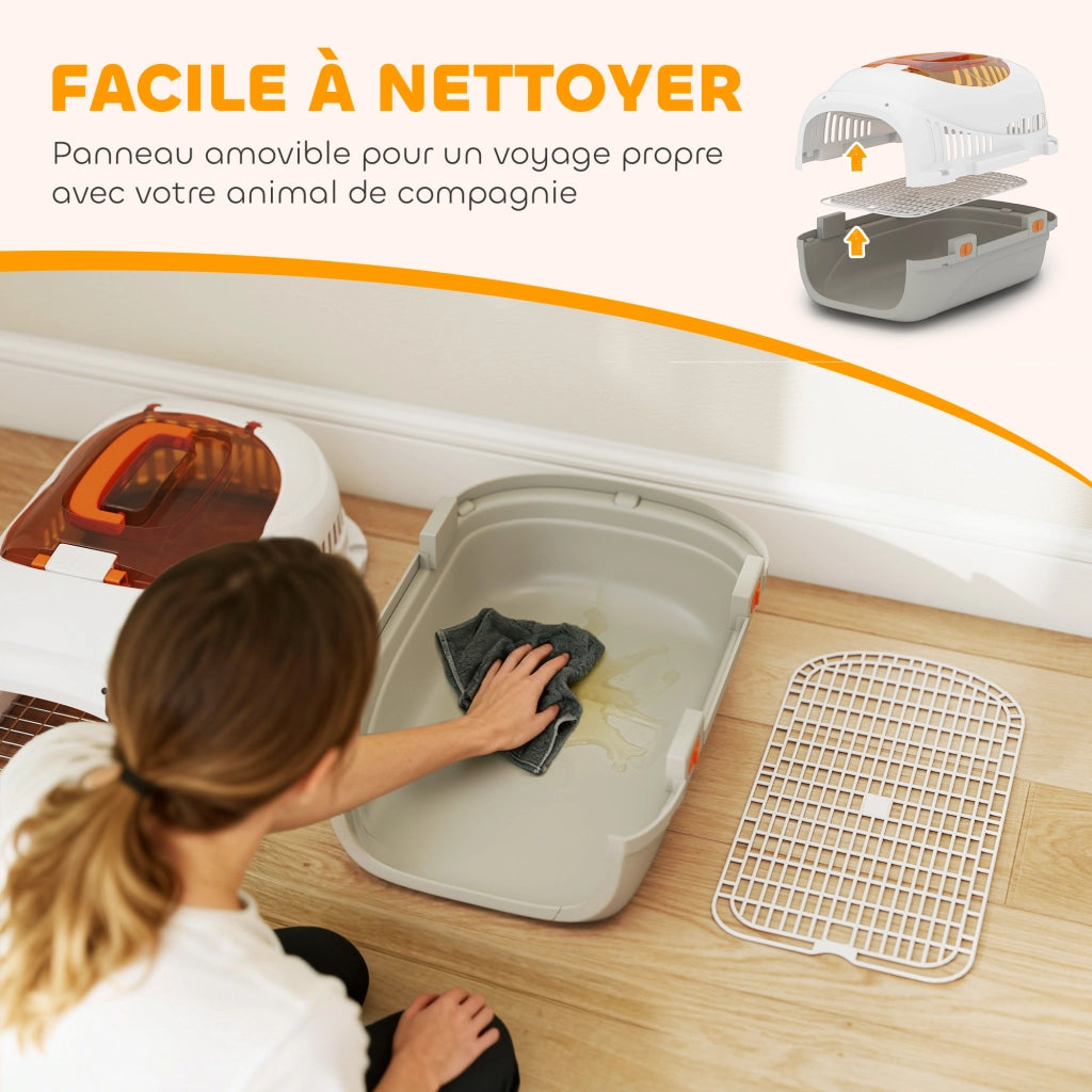 Trasportino per gatti e cani ¨C zephmum ¨C 49x32x31 cm grigio crema
