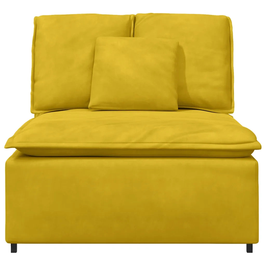 Modulo Centrale Divano Modulare con Cuscini Giallo 100 cm