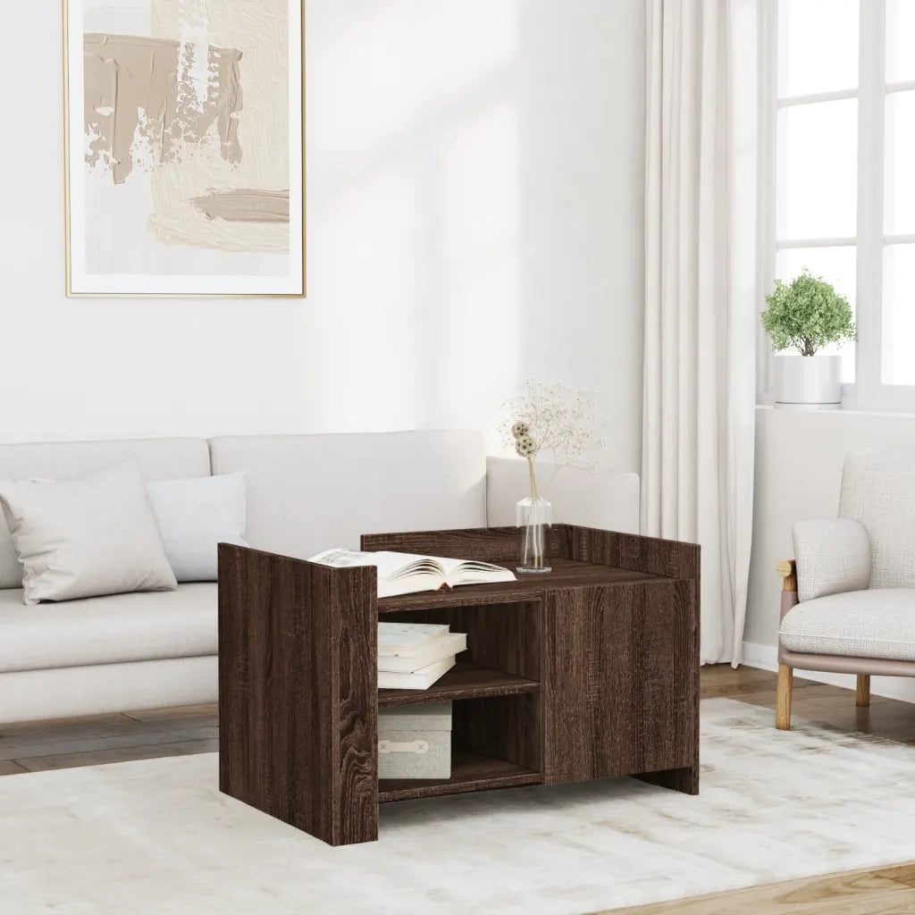 Tavolino da salotto | Tavolino da caff¨¨ | Tavolino da Soggiorno Rovere Marrone 80x50x50cm Legno Multistrato