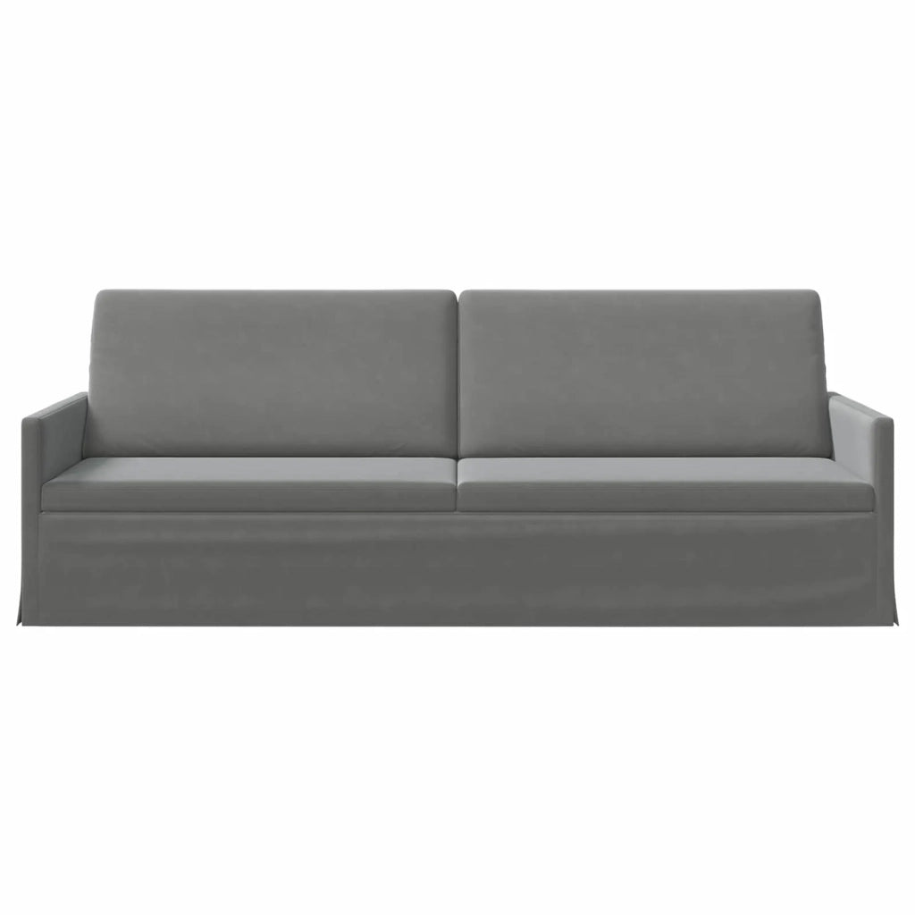 Divano a 3 posti Grigio Scuro 220 x 81 x 82 cm Velluto (V) 42041154