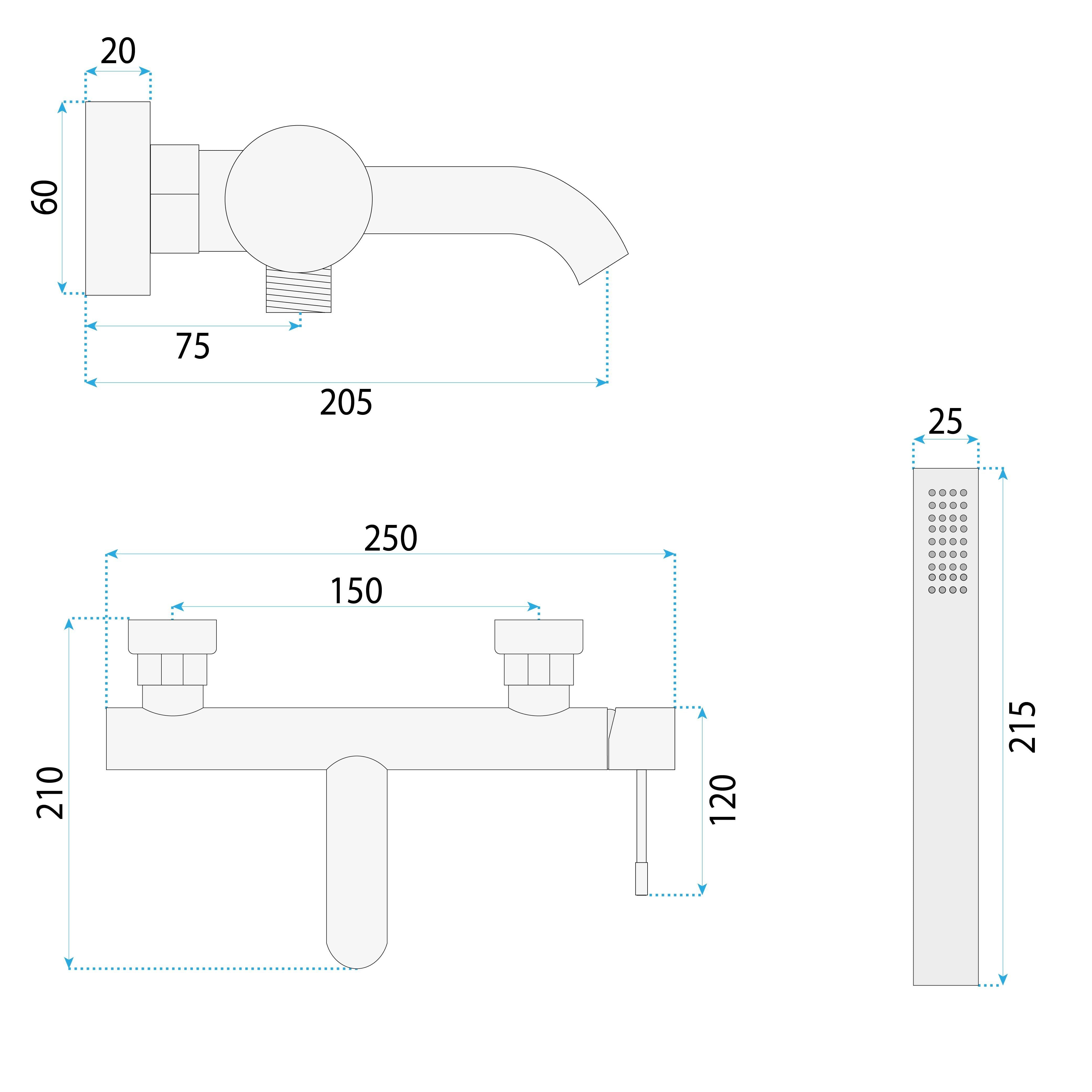 Rubinetto Da Vasca Rea Lungo Diamond Copper