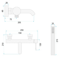 Rubinetto Da Vasca Rea Lungo Diamond Copper