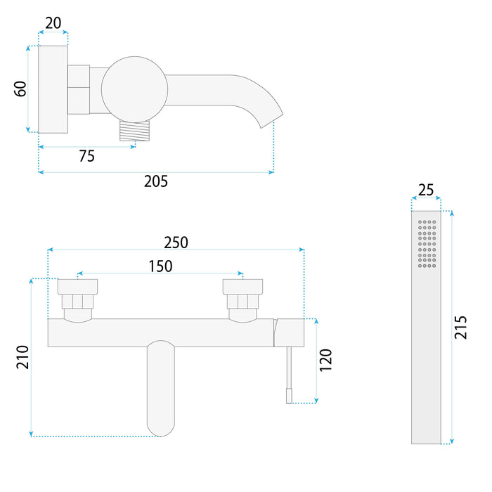 Rubinetto Da Vasca Rea Lungo Diamond Copper