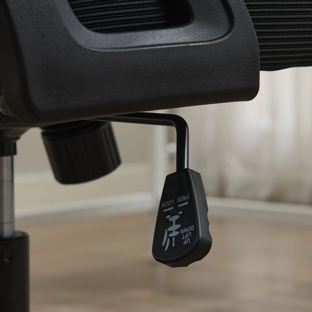 Chaise de bureau ergonomica in rete con supporto lombare regolabile poggiatesta e braccioli pieghevoli nero